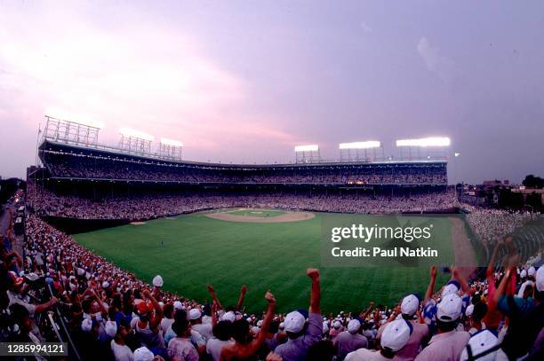 First Night Game at Wrigley Field on August 8, 1988 in Chicago, Il.