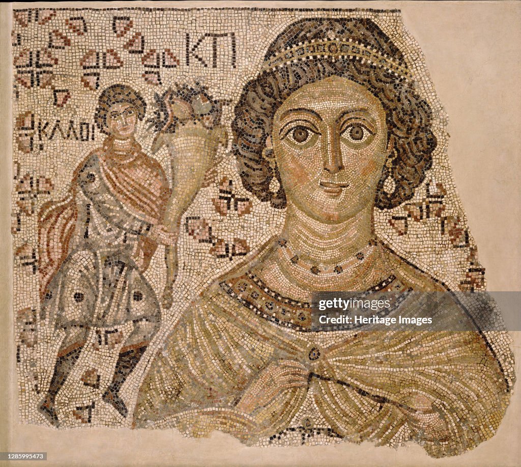 Fragment Of A Floor Mosaic With A Personification Of Ktisis