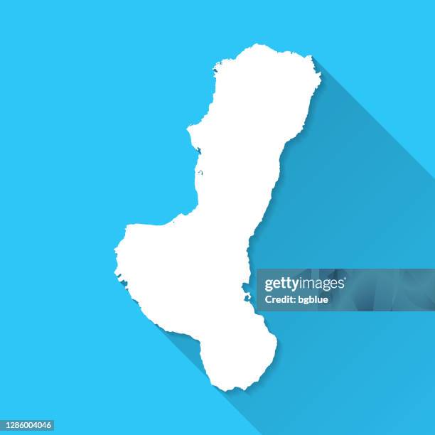 negros map with long shadow on blue background - flat design - negros occidental stock illustrations