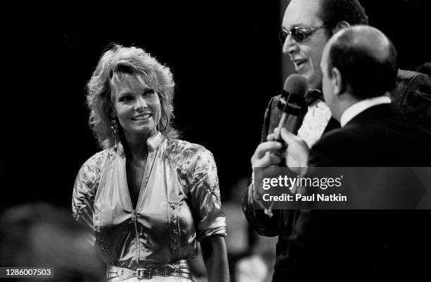 Cathy Lee Crosby at Wrestlemania 2 at the Rosemont Horizon in Rosemont, Illinois April 7,1986.