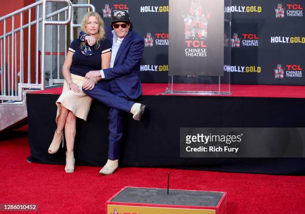 DeAnna Madsen and Michael Madsen attend the Hand and Footprint Ceremony for Michael Madsen at TCL Chinese Theatre on November 16, 2020 in Hollywood,...