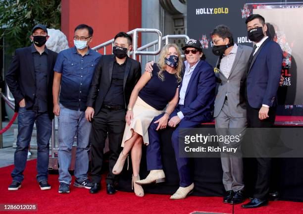 DeAnna Madsen and Michael Madsen , CEO of HollyGold Dior Wu and the HollyGold team attend the Hand and Footprint Ceremony for Michael Madsen at TCL...