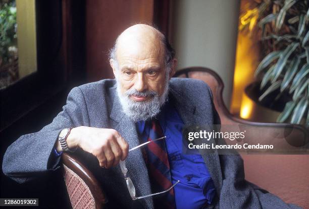 American poet and writer Allen Ginsberg , Milan, Italy, 2nd March 1992.