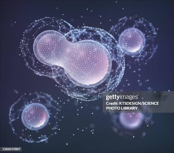 biotechnology, conceptual illustration - cell division stock illustrations