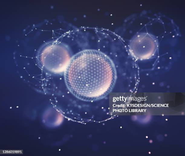 biotechnology, conceptual illustration - biological cell stock illustrations