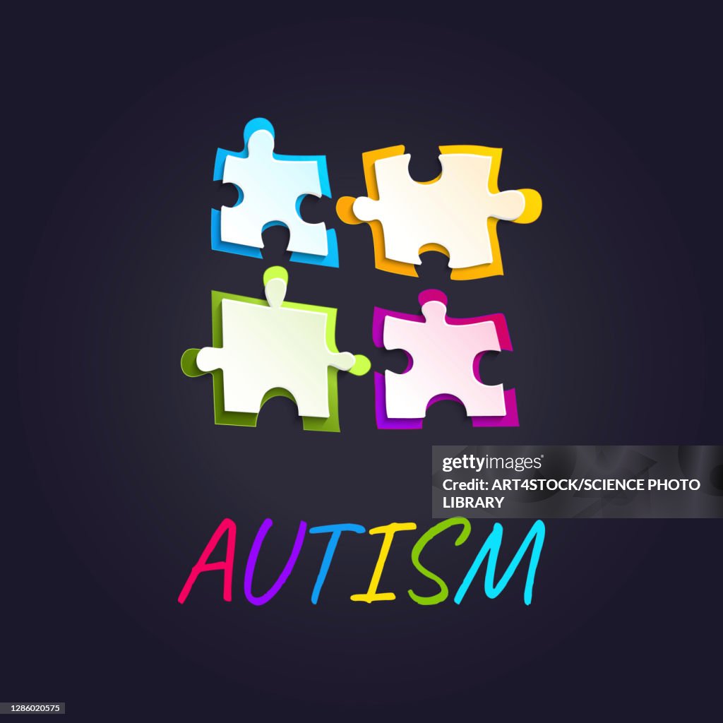 Autism Awareness Puzzle Conceptual Illustration High-Res Vector Graphic