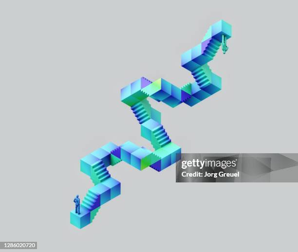 impossible stairs - escher stairs stock pictures, royalty-free photos & images