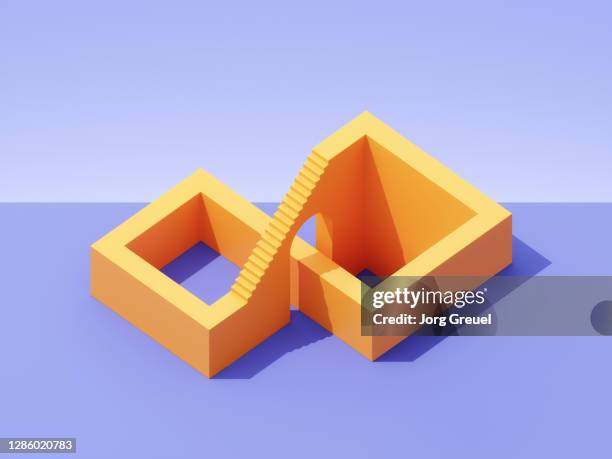 impossible stairs - escher stairs stock pictures, royalty-free photos & images