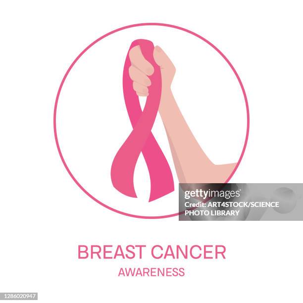 stockillustraties, clipart, cartoons en iconen met breast cancer awareness ribbon, conceptual illustration - aids awareness ribbon