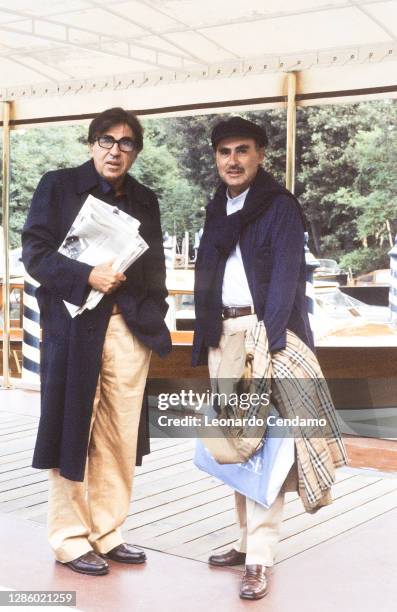 Italian film directors Paolo Taviani and Vittorio Taviani, Venice, Italy, circa 1985.