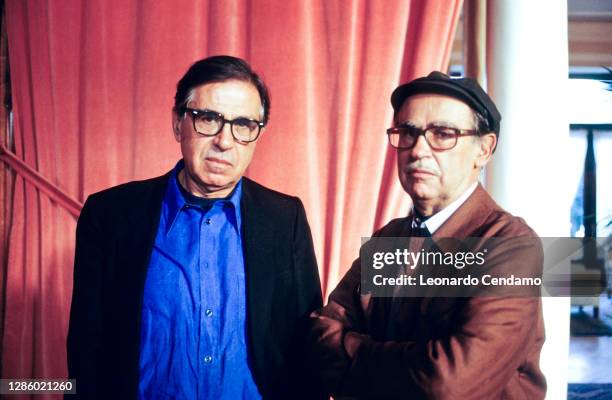 Italian film directors Paolo Taviani and Vittorio Taviani, Venice, Italy, circa 1985.