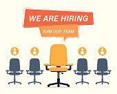 We are hiring concept with empty chairs illustration