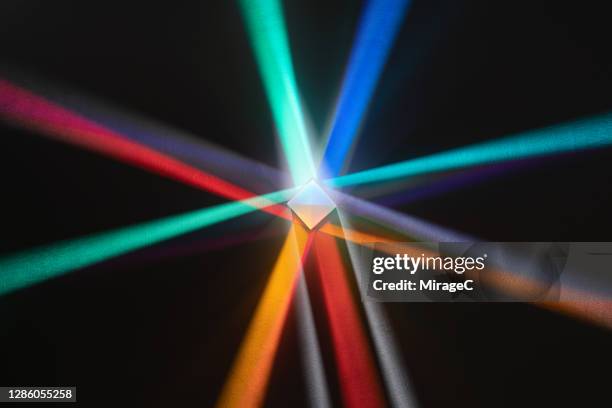 prism colorful light refraction - prisma stockfoto's en -beelden