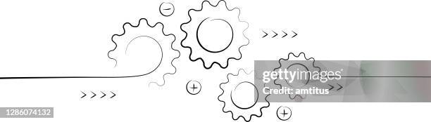 cogs drawings - robotics abstract stock illustrations