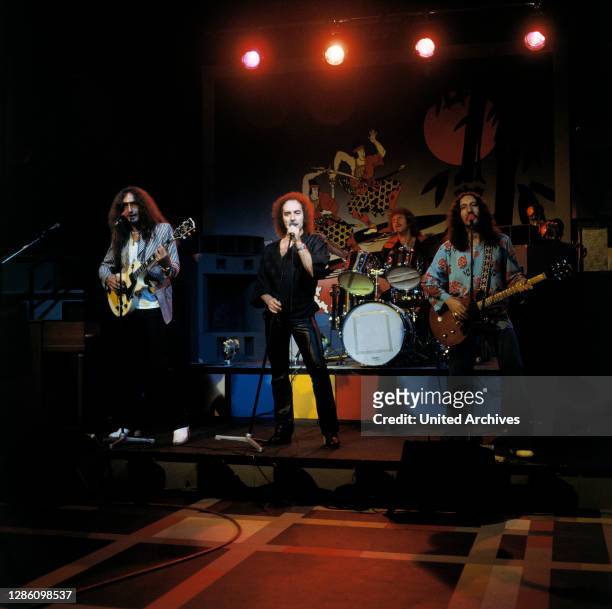 Britische Rockband, 70er Jahre. Musik, Rock, Band, 70er.