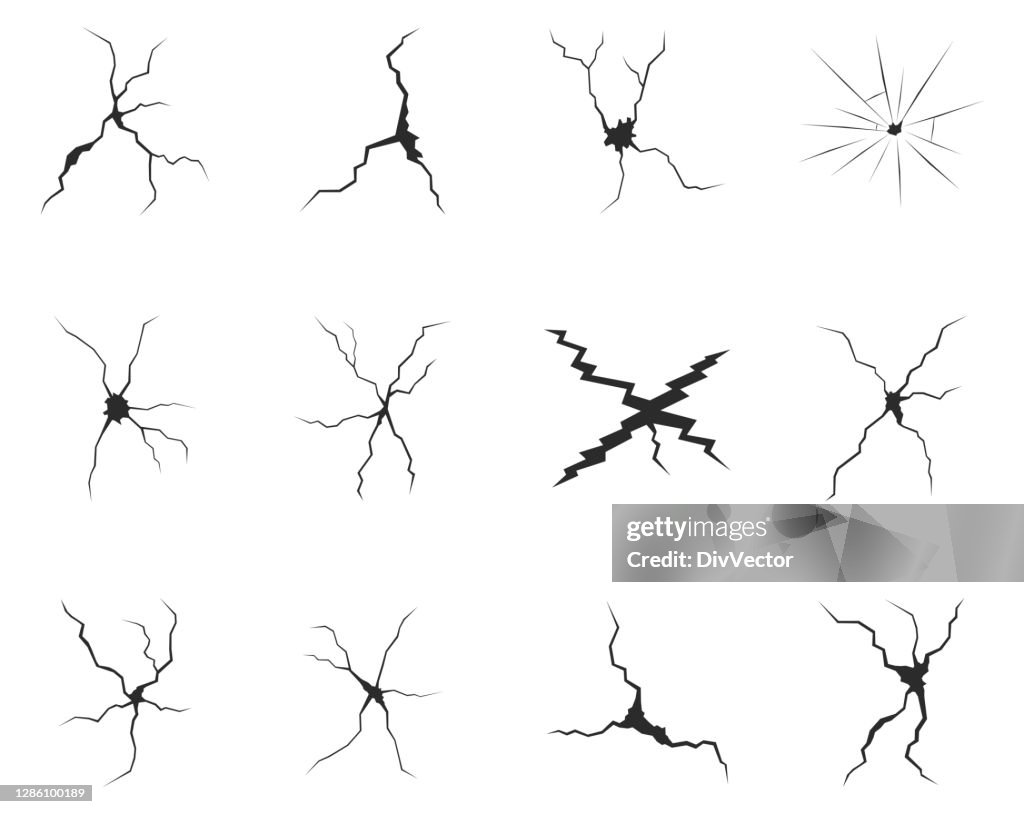 Crack icon set