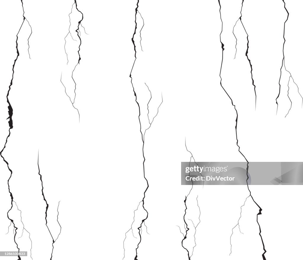 Wall crack vector set