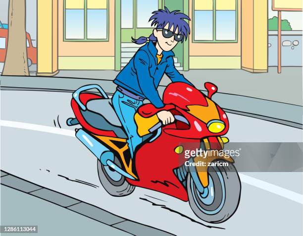224 Motorbike Riders Cartoon Photos and Premium High Res Pictures - Getty  Images