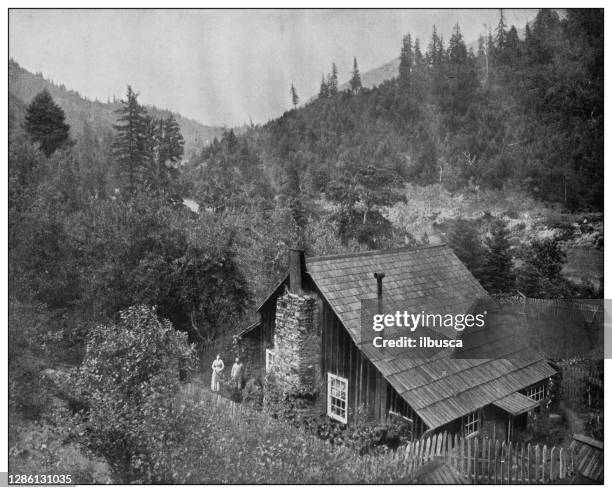 antique black and white photo of the united states: ozark mountains, howell county, missouri - ozark missouri stock illustrations