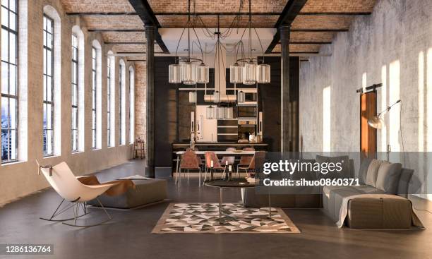 home interior roman style - industrial style stock pictures, royalty-free photos & images