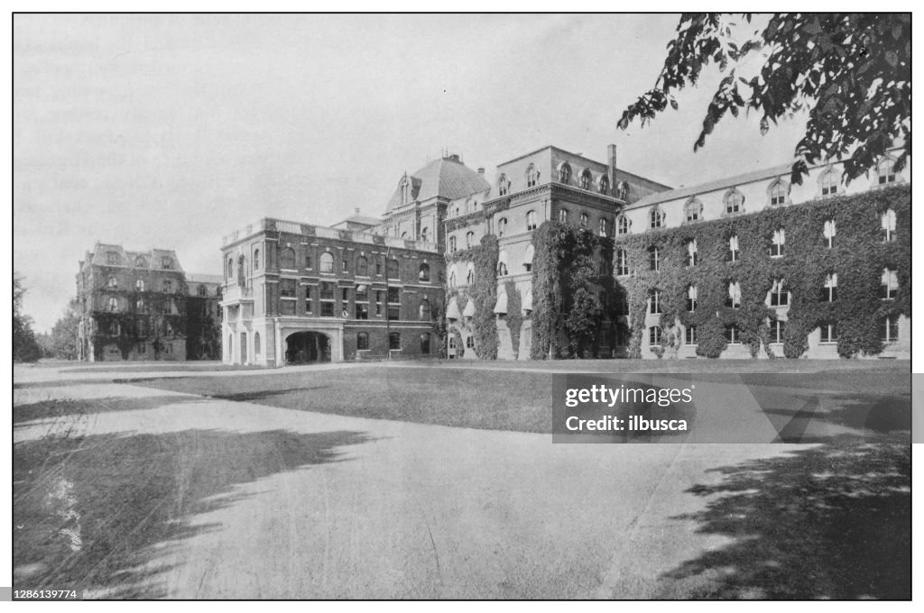 Antique black and white photo of the United States: Vassar College, Poughkeepsie, New York