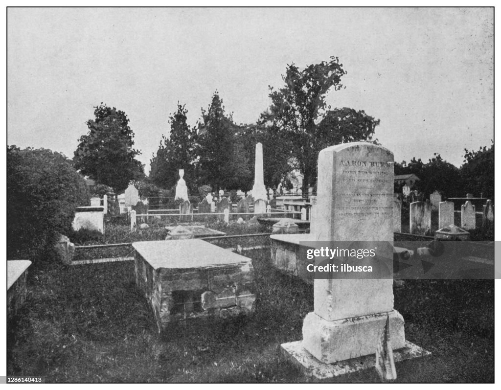 Antique black and white photo of the United States: Grave of Jonathan Edwards, Princeton, New Jersey