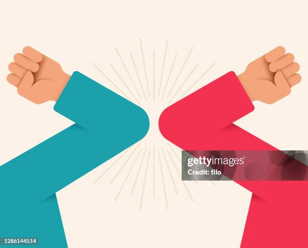 elbow bump - elbow greeting stock illustrations