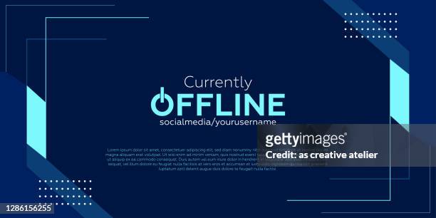 currently offline twitch banner background vector template - media concept stock illustrations
