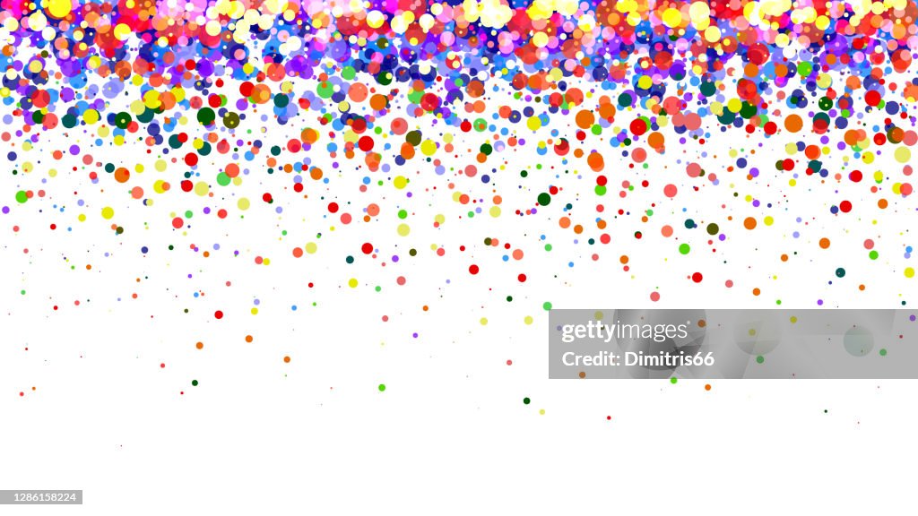 Abstract colorful gradient background. Multicolored dots on white background