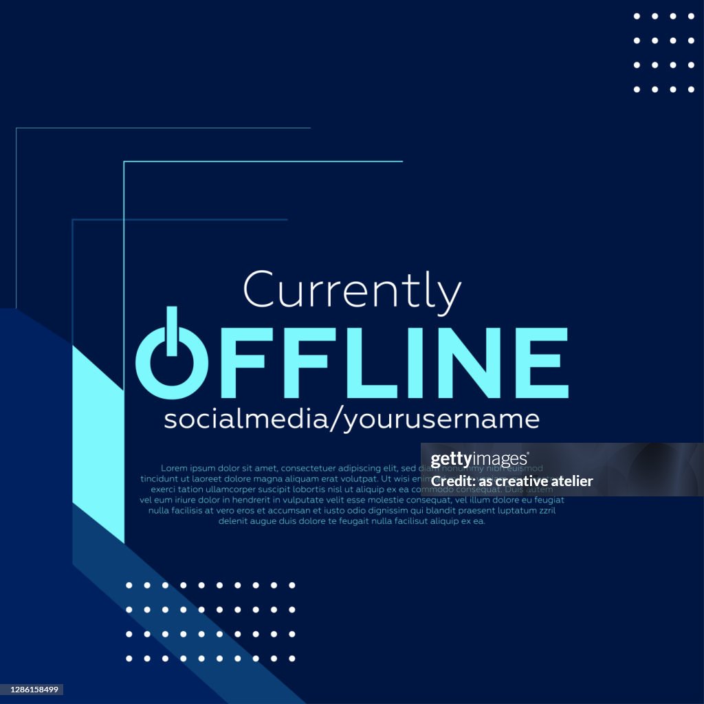Currently offline twitch banner background vector template