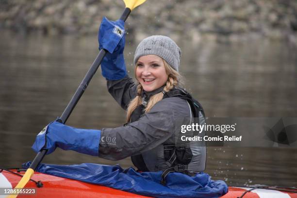 English television presenter, Helen Skelton, trains for her challenge to Kayak the entire length of the river Amazon, travelling 2,010 miles on a...