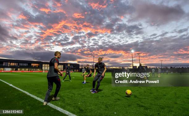 Luis Longstaff of Liverpool during a training session at AXA Training Centre on November 17, 2020 in Kirkby, England.