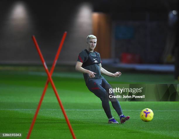 Luis Longstaff of Liverpool during a training session at AXA Training Centre on November 17, 2020 in Kirkby, England.