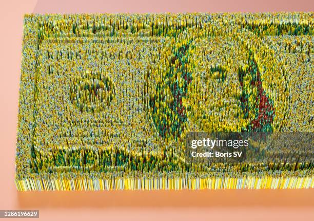 dollar bill made from plastic straws - wasting money stock pictures, royalty-free photos & images