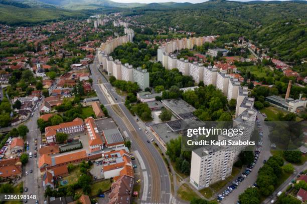 flying over city area - hungary countryside stock pictures, royalty-free photos & images