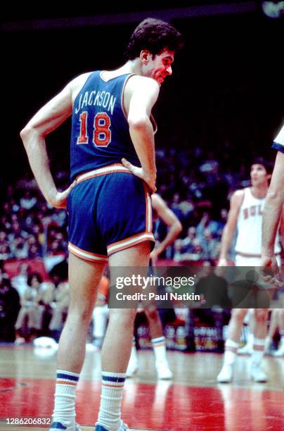 Phil Jackson of the New York Knicks in the 1974-1975 season at the Chicago Stadium in Chicago, Il.