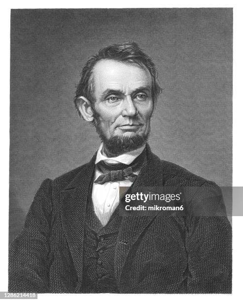 portrait of abraham lincoln, the 16th president of the united states. - abraham lincoln ストックフォトと画像