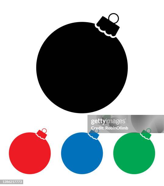 christmas ornaments icons set - christmas ball stock illustrations