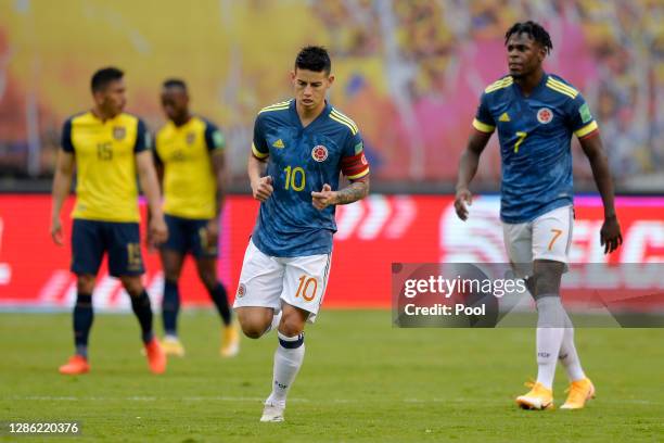James Rodríguez of Colombia James Rodríguez of Colombia the first goal of his team during a match between Ecuador and Colombia as part of South...