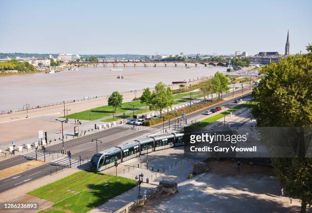 elevated view over city skyline of bordeaux - france skyline stock pictures, royalty-free photos & images