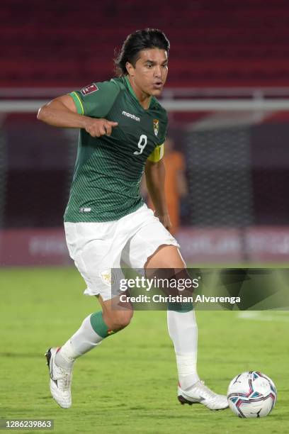 Marcelo Martins of Bolivia controls the ball during a match between Paraguay and Bolivia as part of South American Qualifiers for World Cup FIFA...