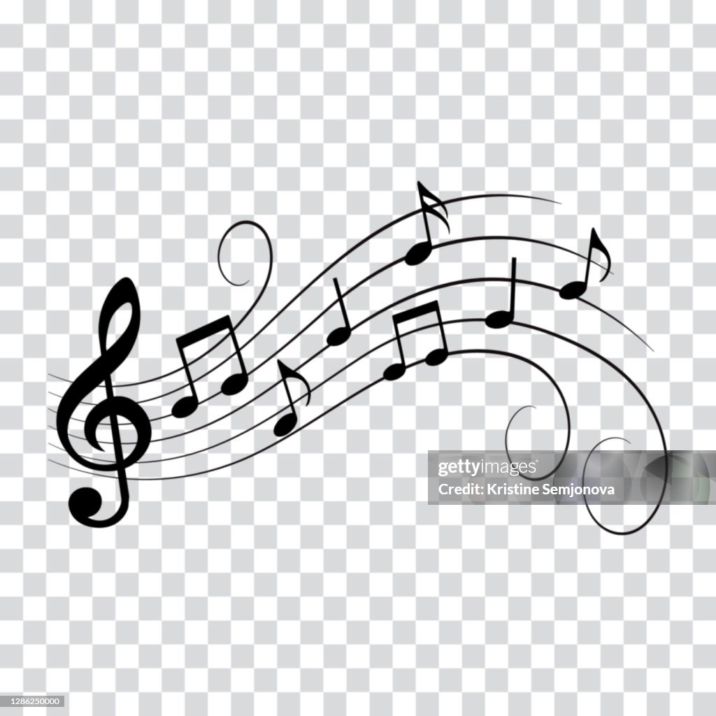 Long Wavy Musical Notes Pattern Music Notes Wavy Design With Swirls Vector Illustration High-Res Vector ...