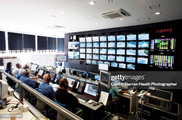 Officials in the Suzuka Race Control room during practice for the 2009 Japanese Grand Prix at the Suzuka Circuit, Japan, on the 03 October 2009.