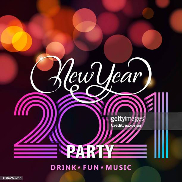 2021 new year’s eve disco party - disco dancing stock illustrations