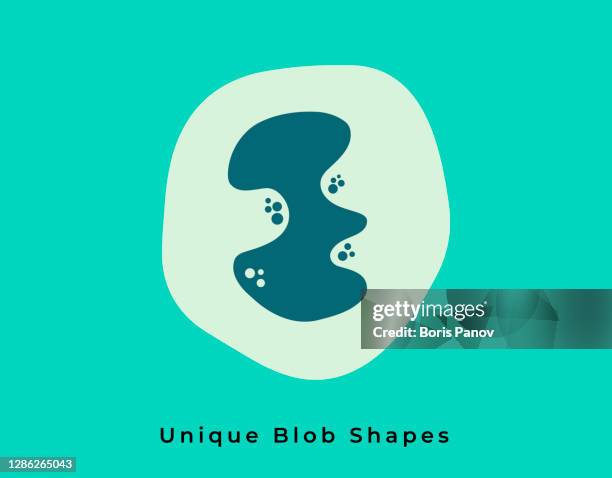 modern dripping liquid shape with fun creative black bubble shapes for custom and unique symbol design - bubble gum stock illustrations