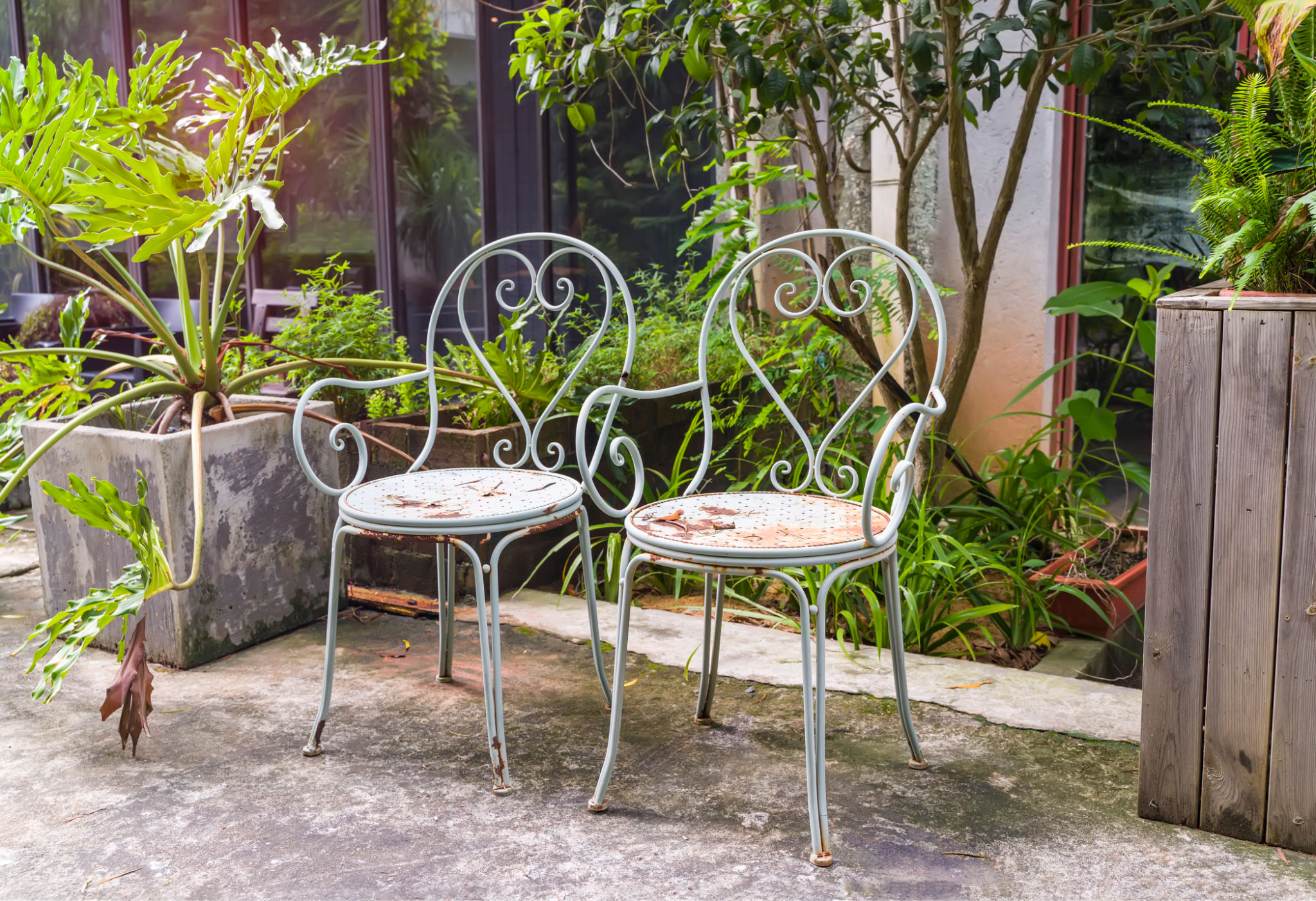 rusty iron furniture