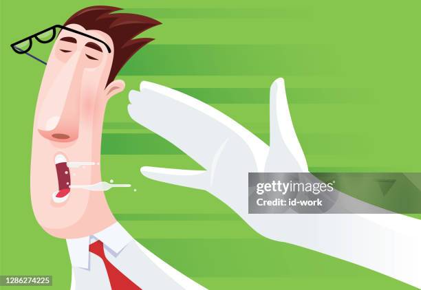 big hand slapping businessman face - slapping face stock illustrations