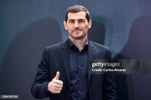 Iker Casillas attends 'Colgar Las Alas' photocall at the Movistar Studios on November 18, 2020 in Madrid, Spain.