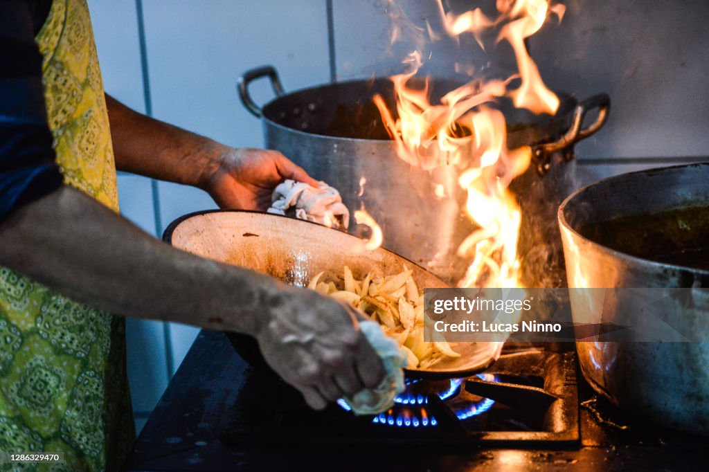 Flaming onions