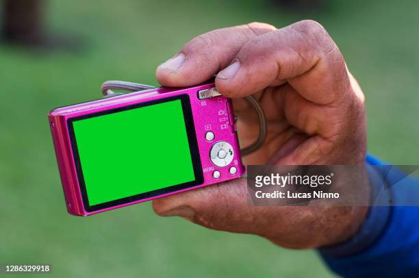 old-fashioned digital camera - chroma key screen - digital camera stock pictures, royalty-free photos & images